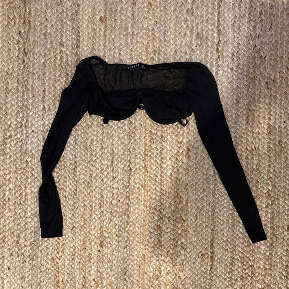 Lioness Black Sheer Crop Top